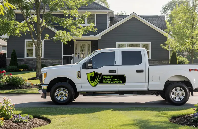 Pest control services truck