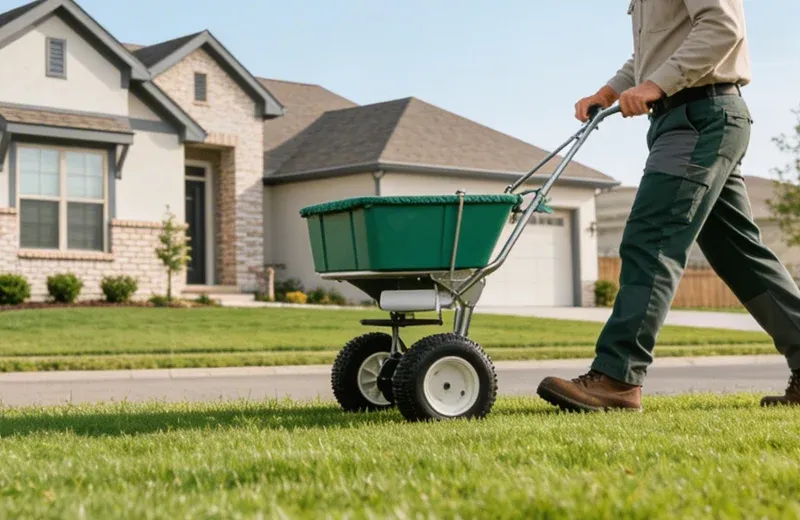 fertilizing lawn
